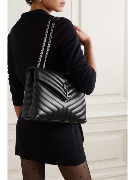 ysl borsa loulou media|SAINT LAURENT Loulou medium quilted leather shoulder bag.